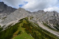 Rakousko - Dachstein: ze stezky od chaty Dachstein Südwandhütte