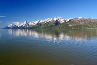 USA Severozápad: Národní park Grand Teton, Jackson Lake z vyhlídky Jackson Lake Overlook