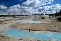 USA Severozápad: Národní park Yellowstone, Norris Geyser Basin - Porcelain Basin