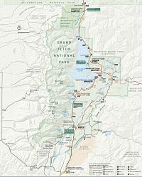 USA Severozápad: Národní park Grand Teton - mapa parku (zdroj: Grand Teton National Park)