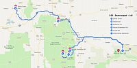 USA - Severozápad: mapa trasy Deadwood - Badlands - Mount Rushmore - Custer (zdroj: google.mapy)