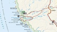 USA - Severozápad: Národní park Olympic - mapa pláže Rialto Beach a La Push (zdroj: Olympic National Park)