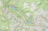 Rakousko – Dachstein: mapa oblasti jezer Vorderer a Hinterer Gosausee, zdroj: mapy.cz