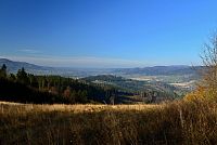 Jablunkovské mezihoří: výhled z trasy Studeničné - Gírová
