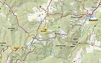 Gutensteinské Alpy: mapa příjezdu od Kleinzellu na parkoviště Ebenwald (zdroj: Kompass mapy)