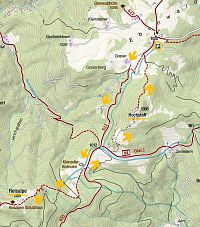 Gutensteinské Alpy: mapa trasy na Reisalpe a Hochstaff (zdroj: Kompass mapy)