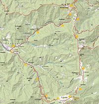 Türnitzké Alpy: mapa trasy Ebnerhof - Türnitzer Höger - Zdarsky Hütte - Ebnerhof (zdroj: mapy Kompass)