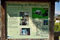 Rakousko: údolí Lesachtal, Maria Luggau, vodní mlýny - infotabule