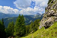 Rakousko: stezka z Tuffbad nahoru na Soleck, Riebenkofel