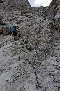 Rakousko: Lienzské Dolomity - Rudl-Eller Weg, výstup do sedla Hohe Törl