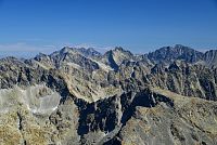 Slovensko - Vysoké Tatry: pohled z vrcholu Kriváně na Vysoké Tatry