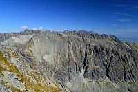 Slovensko - Vysoké Tatry: pohled z Malého Kriváně na Vysoké Tatry