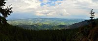 Slovensko - pohoří Poľana, výhled z vyhlídky Katruška na Veporské vrchy