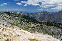 Slovinsko - Julské Alpy: stezka Krma - Kredarica, část Kalvarija, výkled k Draški vrh