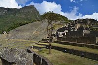 Peru - Machu Picchu, hlavní areál, v pozadí hora Machu Picchu