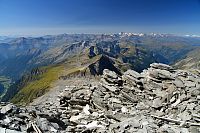 Rakousko - Vysoké Taury: výhled z Kleiner Ankogel k hlavním vrcholům Vysokých Taur
