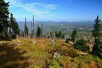 Německo - Bavorský les: sestup z Roklanu směr k Roklanskému jezeru
