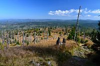 Německo - Bavorský les: výhled od Roklanu na českou stranu