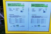 Německo - Bavorský les: jízdní řád turistického autobusu č. 601 - zastávka Aufichtenwald-Steg