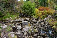 Německo - Bavorský les: stezka od rozcestí Wegweiser k sedlu Markfleckel (brod přes potok Kleiner Schwarzbach)