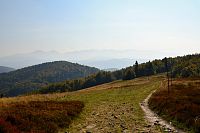 Slovensko - Kysucké Beskydy: červená turistická stezka před vrcholem Velké Rači