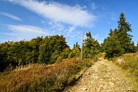Slovensko - Kysucké Beskydy: červená turistická stezka před vrcholem Velké Rači