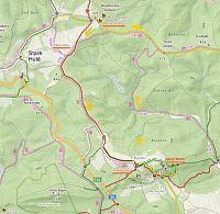 Chřiby (Buchlovské hory): mapa trasy Buchlov - Zikmundov a zpět
