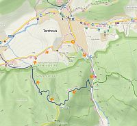 Slovensko - Malá Fatra: mapa trasy Tiesňavy - Terchová