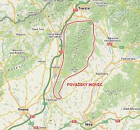 Slovensko - Povážský Inovec: orientační mapa