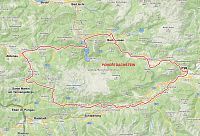 Rakousko - Dachstein: mapa pohoří Dachstein (zdroj: mapy.cz)