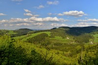 Vsetínské vrchy: výhled ze silnice Vsetín - Malá Bystřice