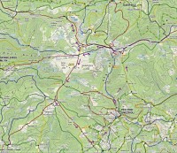 Krkonoše: mapa trasy Sněžka - Luční bouda - Liščí hora - Pec pod Sněžkou