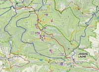 Krkonoše: mapa trasy Černá hora - Černohorské rašeliniště