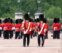 Ceremoniál střídání stráží u Buckinghamského paláce.