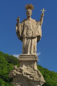 Detail sochy Svatého Františka Xaverského