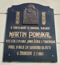 pamětní deska legionáře Martina Pomykala