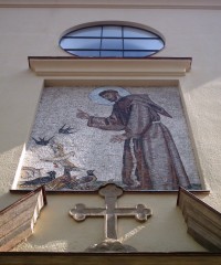 mozaika - sv. Františka z Assisi, který káže ptákům