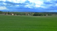 pohled z vyvýšeniny ve východní části  obce na obec Štěpánov