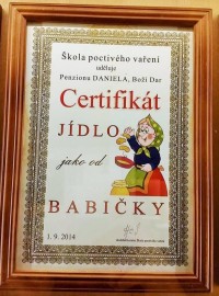 Babyfriendly certificate - Penzion Daniela