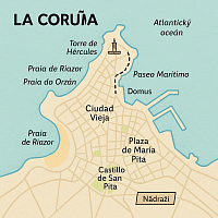 Mapa La Coruna, zdroj: chatgpt.com