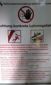 Saské Švýcarsko - omezení při plánování trasy