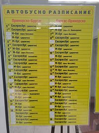 Primorsko - jízdní řády autobusů