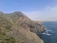 z cesty podél pobřeží  v dáli zahládneme Cabo de Palos