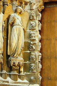 Reims, katedrála Notre Dame, "usmívající se anděl"