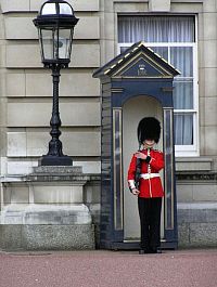 London, stráž před Buckingham Palace
