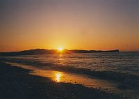 Korfu, západ slunce v Acharavi