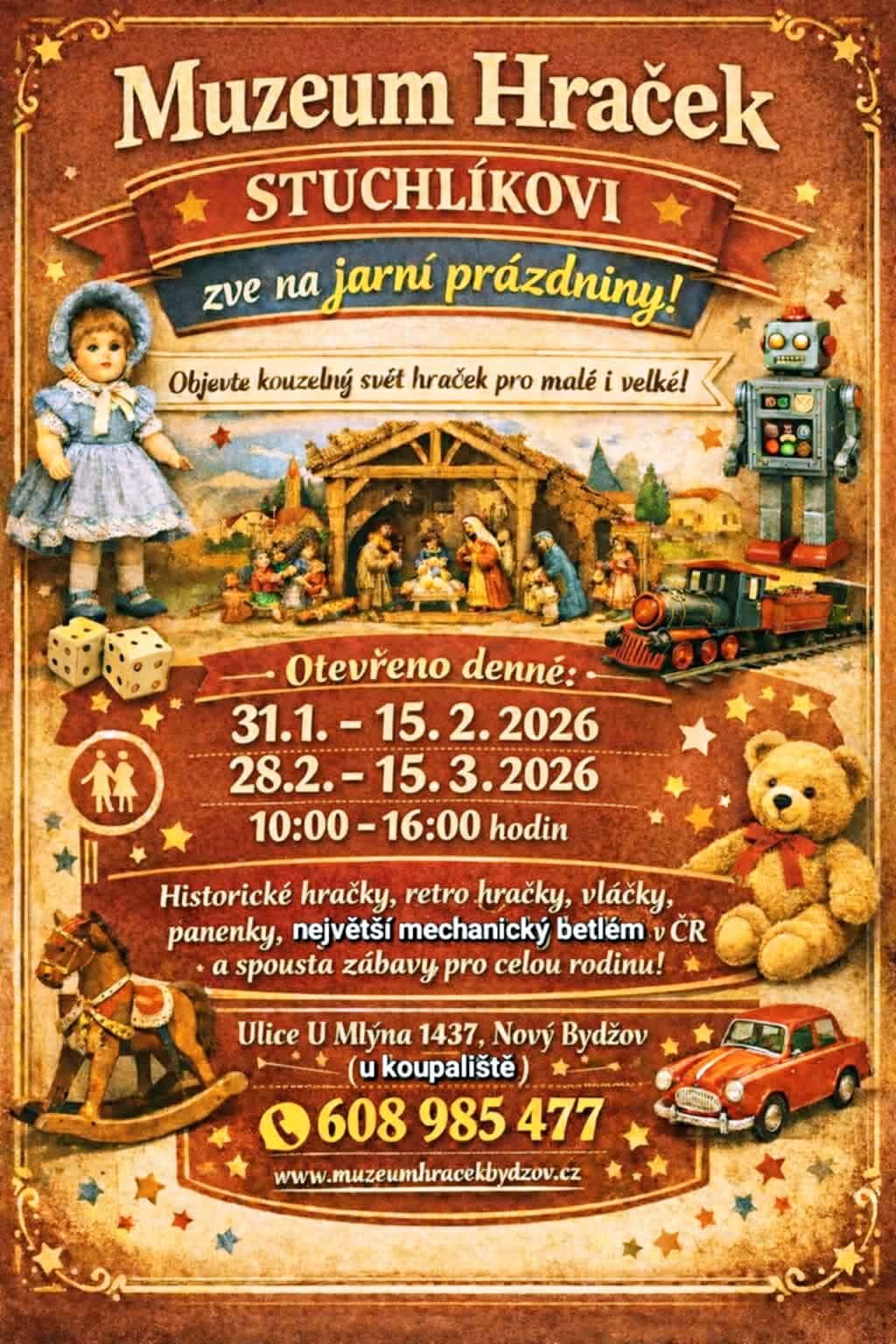 Muzeum hraček Stuchlíkovi zve na jarní prázdniny!!
