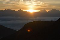 Východ slunce z jižních Alp