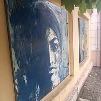 Venkovní galerie smaltů na zdi Zámku Vítkovice v Ostravě-Vítkovicích