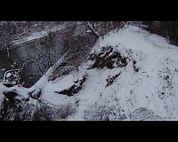 Podemletá cyklostezka u řeky v Třebovicích.